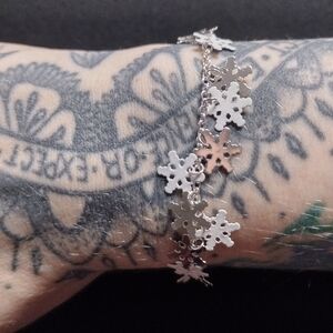 Silver Christmas Snowflake Winter Wonderland Bracelet